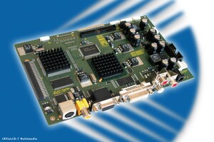 CRTtoLCD-7: Kontron's flat panel-controller now with
screen saver function and ready for an optional TV tuner module